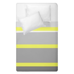 Molly Gender Line Flag Yellow Grey Duvet Cover Double Side (single Size) by Mariart