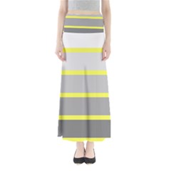 Molly Gender Line Flag Yellow Grey Maxi Skirts by Mariart