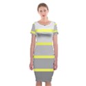 Molly Gender Line Flag Yellow Grey Classic Short Sleeve Midi Dress View1