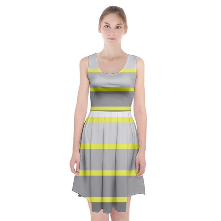 Molly Gender Line Flag Yellow Grey Racerback Midi Dress