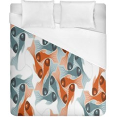 Make Tessellation Fish Tessellation Blue White Duvet Cover (california King Size) by Mariart