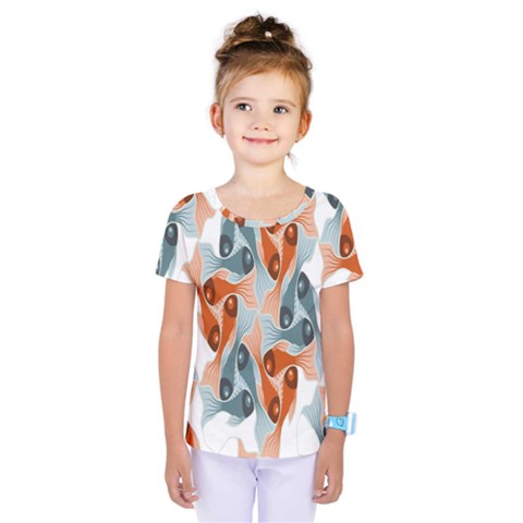 Make Tessellation Fish Tessellation Blue White Kids  One Piece Tee by Mariart