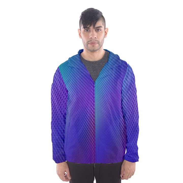 Galaxy Blue Purple Hooded Wind Breaker (Men)