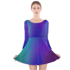 Galaxy Blue Purple Long Sleeve Velvet Skater Dress by Mariart