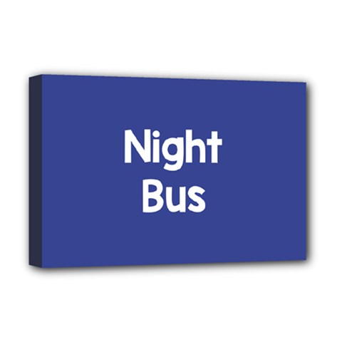 Night Bus New Blue Deluxe Canvas 18  X 12  