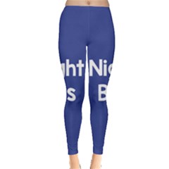 Night Bus New Blue Leggings  by Mariart