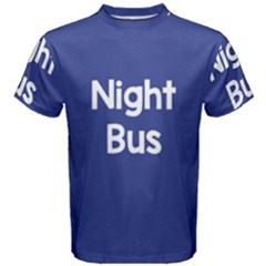 Night Bus New Blue Men s Cotton Tee by Mariart