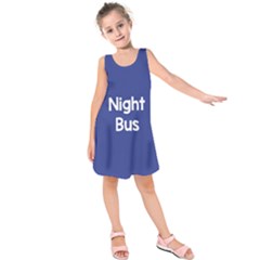 Night Bus New Blue Kids  Sleeveless Dress