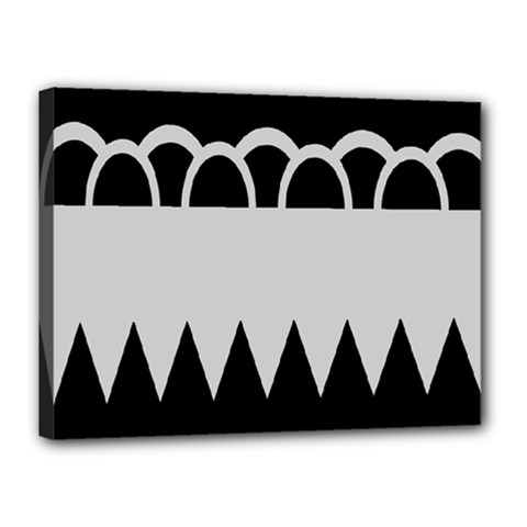 Noir Gender Flags Wave Waves Chevron Circle Black Grey Canvas 16  X 12  by Mariart