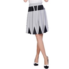 Noir Gender Flags Wave Waves Chevron Circle Black Grey A-line Skirt by Mariart