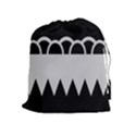 Noir Gender Flags Wave Waves Chevron Circle Black Grey Drawstring Pouches (Extra Large) View1