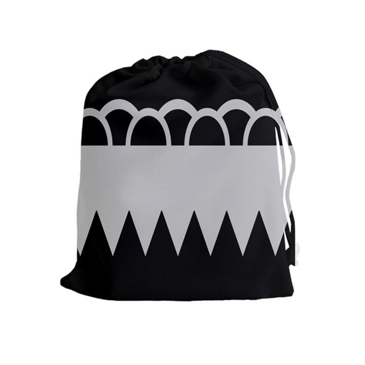 Noir Gender Flags Wave Waves Chevron Circle Black Grey Drawstring Pouches (Extra Large)