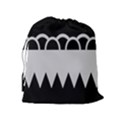 Noir Gender Flags Wave Waves Chevron Circle Black Grey Drawstring Pouches (Extra Large) View2