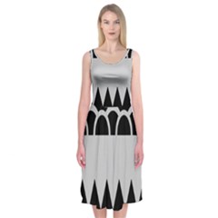 Noir Gender Flags Wave Waves Chevron Circle Black Grey Midi Sleeveless Dress