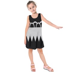 Noir Gender Flags Wave Waves Chevron Circle Black Grey Kids  Sleeveless Dress by Mariart