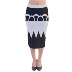 Noir Gender Flags Wave Waves Chevron Circle Black Grey Velvet Midi Pencil Skirt by Mariart