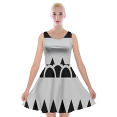 Noir Gender Flags Wave Waves Chevron Circle Black Grey Velvet Skater Dress