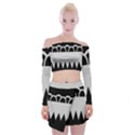 Noir Gender Flags Wave Waves Chevron Circle Black Grey Off Shoulder Top with Skirt Set View1