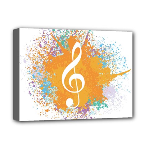 Musical Notes Deluxe Canvas 16  X 12   by Mariart