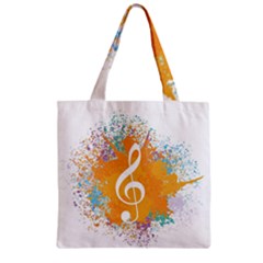 Musical Notes Zipper Grocery Tote Bag by Mariart