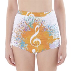 Musical Notes High-waisted Bikini Bottoms by Mariart