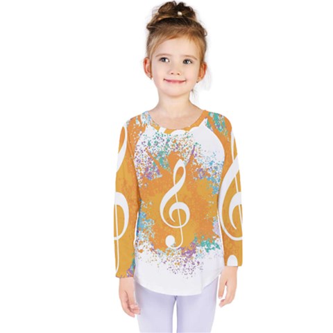 Musical Notes Kids  Long Sleeve Tee by Mariart