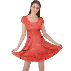 Summer Watermelon Design Cap Sleeve Dresses by TastefulDesigns