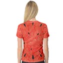 Summer watermelon design Women s V-Neck Sport Mesh Tee View2