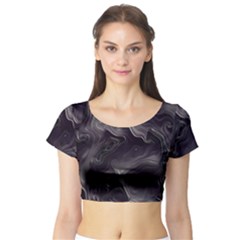 Map Curves Dark Short Sleeve Crop Top (tight Fit) by Mariart