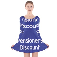 Pensioners Discount Sale Blue Long Sleeve Velvet Skater Dress by Mariart