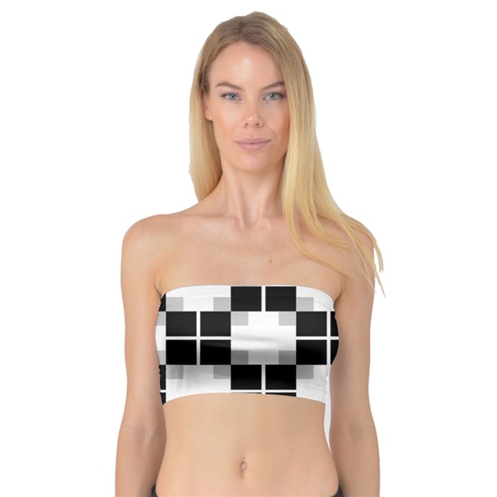 Plaid Black White Bandeau Top