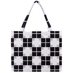 Plaid Black White Mini Tote Bag