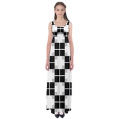 Plaid Black White Empire Waist Maxi Dress by Mariart