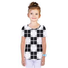 Plaid Black White Kids  One Piece Tee