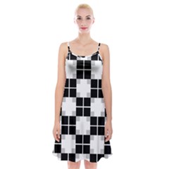 Plaid Black White Spaghetti Strap Velvet Dress by Mariart