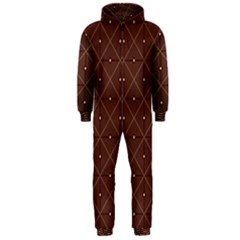 Coloured Line Squares Brown Plaid Chevron Hooded Jumpsuit (men)  by Mariart