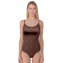 Coloured Line Squares Brown Plaid Chevron Camisole Leotard  by Mariart