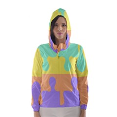 Puzzle Gender Hooded Wind Breaker (women) by Mariart