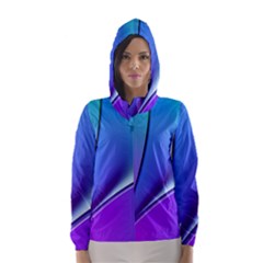 Line Blue Light Space Purple Hooded Wind Breaker (women) by Mariart