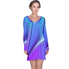 Line Blue Light Space Purple Long Sleeve Nightdress