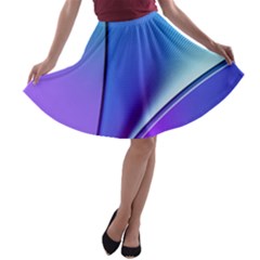 Line Blue Light Space Purple A-line Skater Skirt