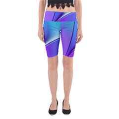 Line Blue Light Space Purple Yoga Cropped Leggings by Mariart