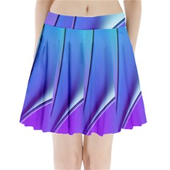 Line Blue Light Space Purple Pleated Mini Skirt