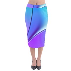 Line Blue Light Space Purple Velvet Midi Pencil Skirt by Mariart