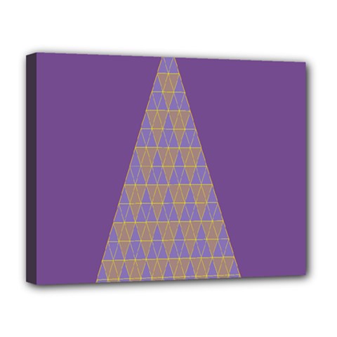 Pyramid Triangle  Purple Canvas 14  X 11  by Mariart