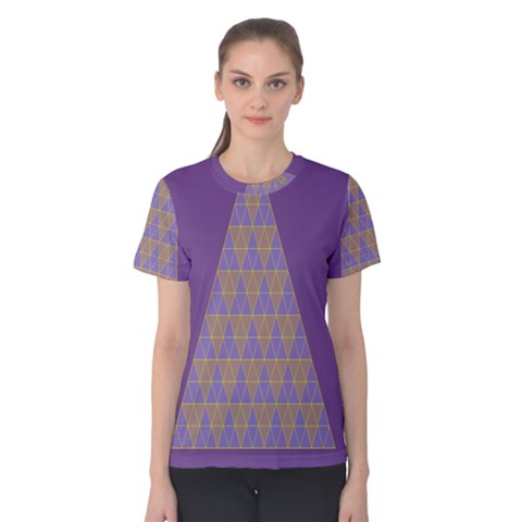 Pyramid Triangle  Purple Women s Cotton Tee by Mariart