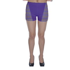 Pyramid Triangle  Purple Skinny Shorts by Mariart