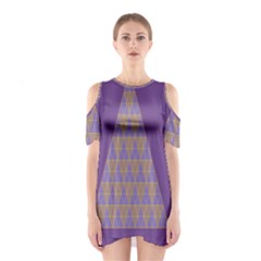 Pyramid Triangle  Purple Shoulder Cutout One Piece