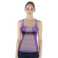 Pyramid Triangle  Purple Racer Back Sports Top by Mariart