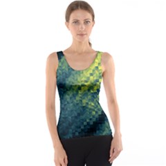 Polygon Dark Triangle Green Blacj Yellow Tank Top by Mariart